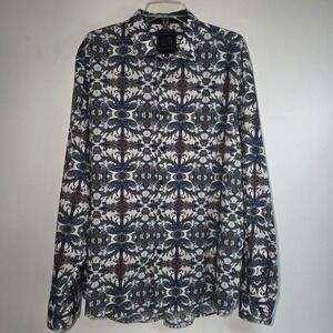 John Lennon Mens Size XXL Modern Paisley Print Button Down Shirt Long Sleeves